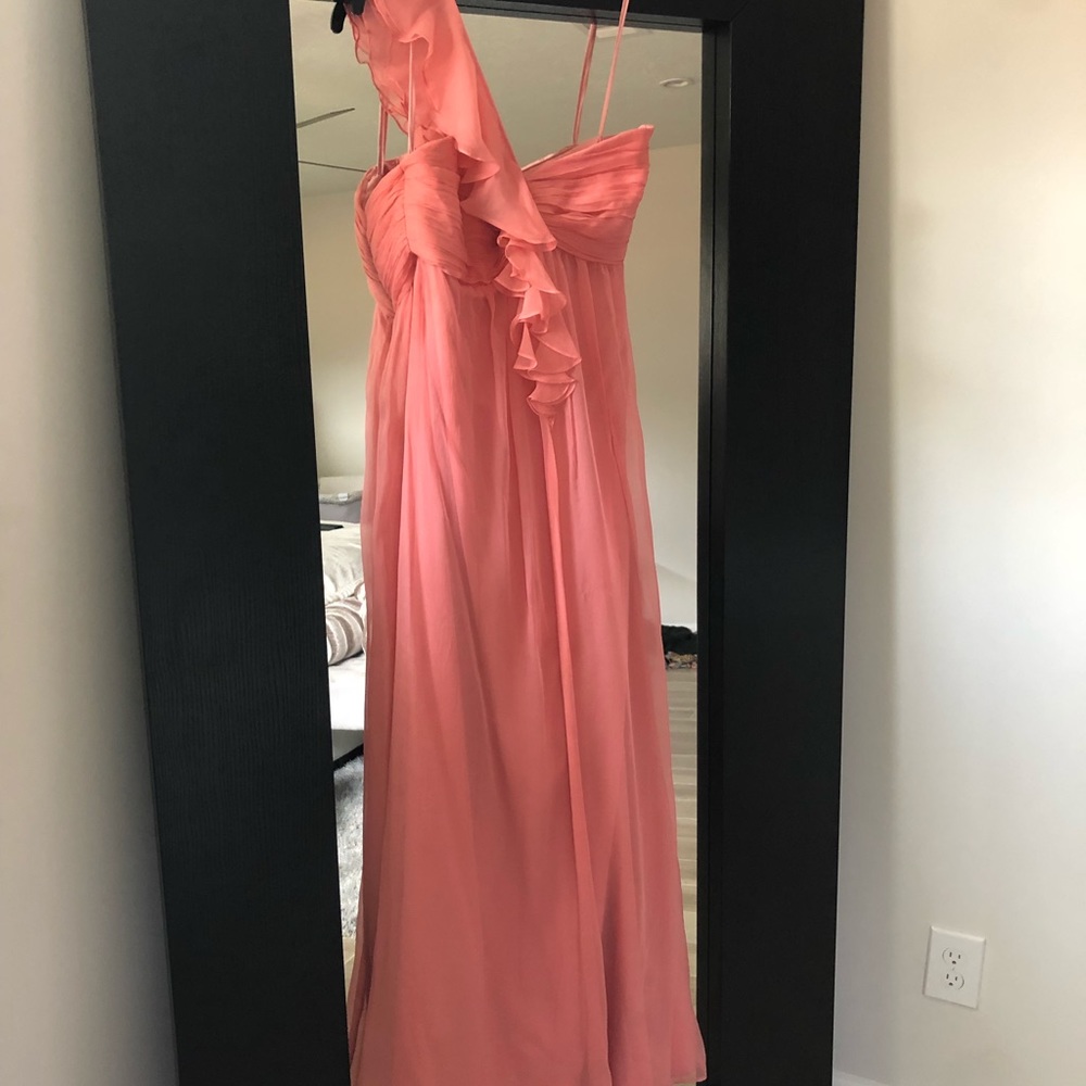 Chiffon one shoulder Amsale dress